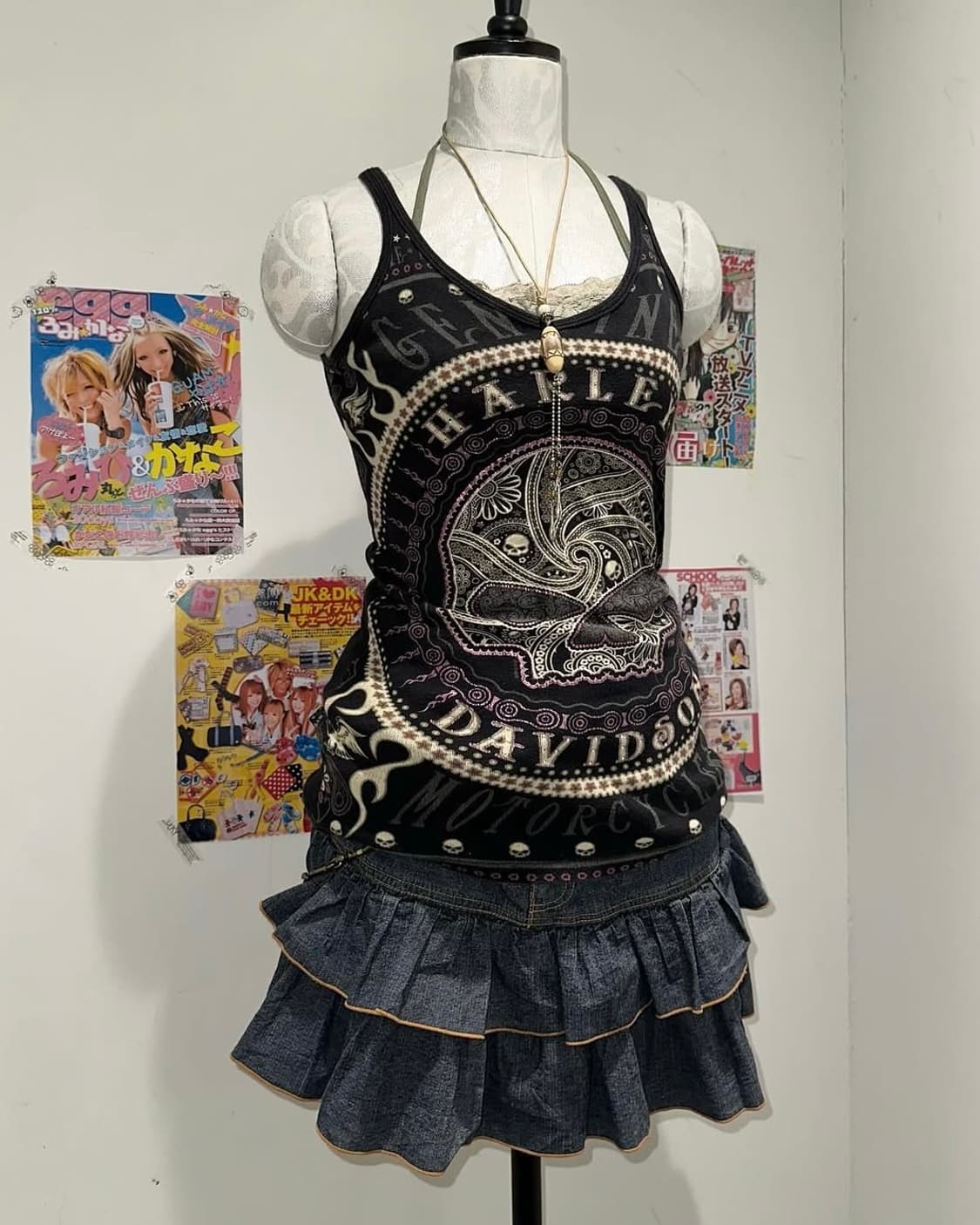 Harley Davidson skull-printed sleeveless 상품이미지1