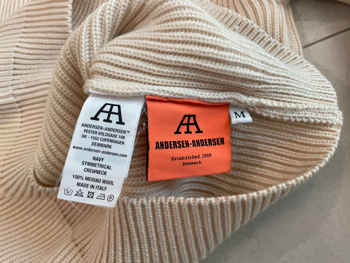 안데르센안데르센 네이비 크루넥 아이보리 상품이미지3