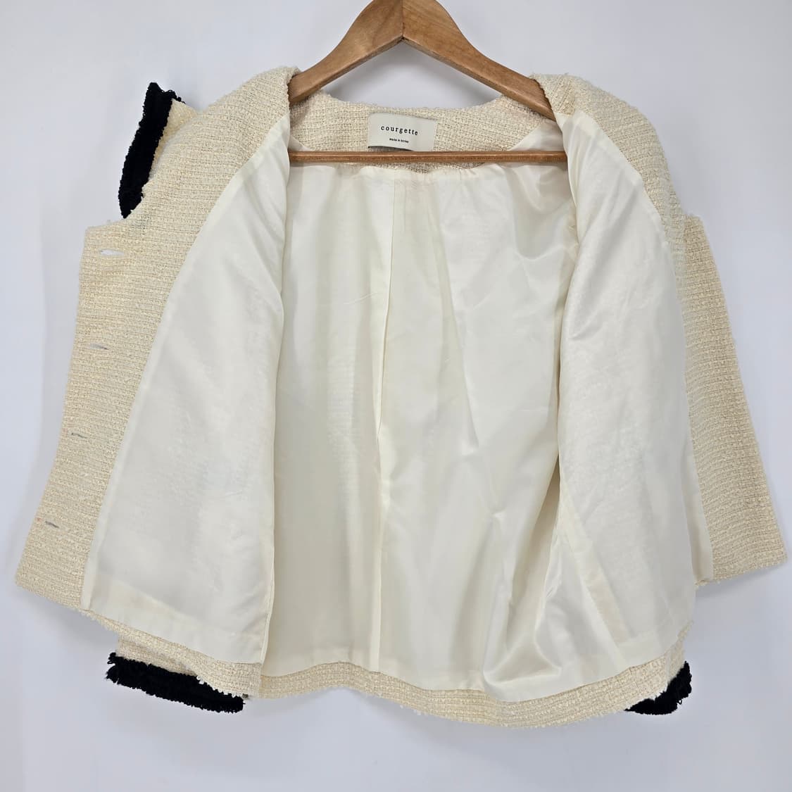 Courgette 아이보리 트위드 세일러 카라 자켓 상품이미지7