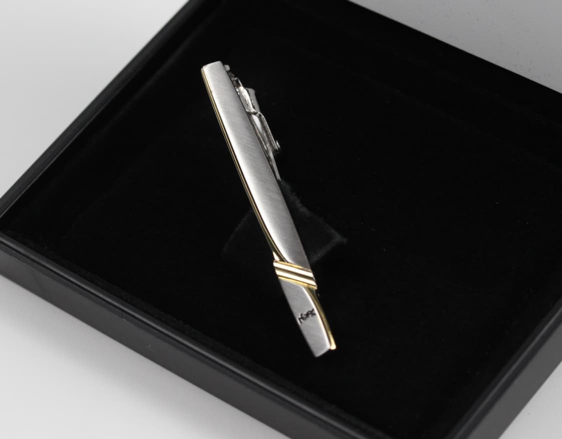 입생로랑 A등급 5.1cm 실버925 은 남자 명품 넥타이핀 빈티지 상품이미지1