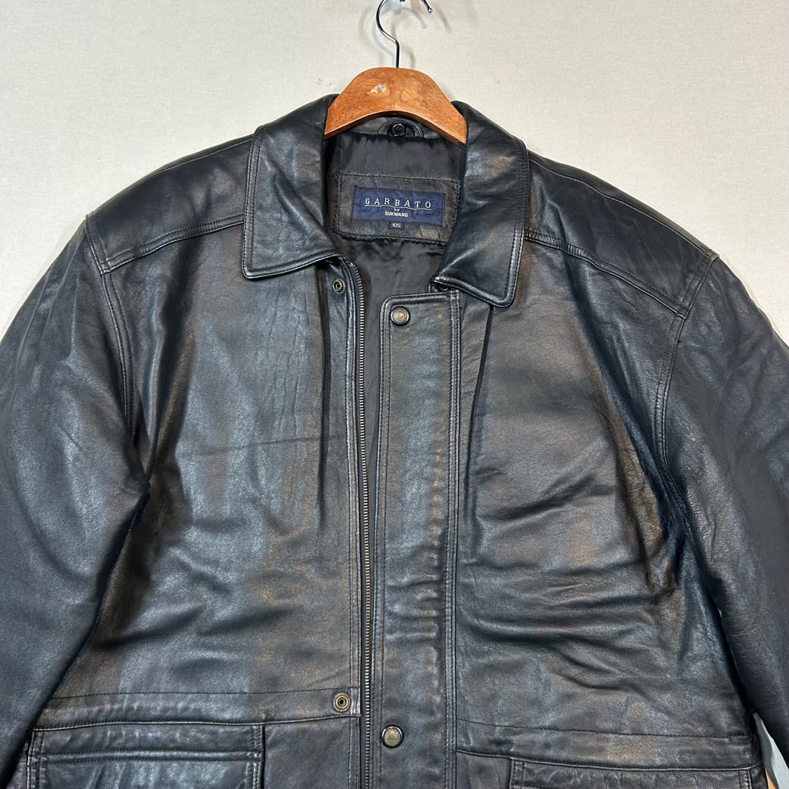 XL) GARBATO 빈티지 양가죽 램스킨 카코트 가죽 자켓 상품이미지2