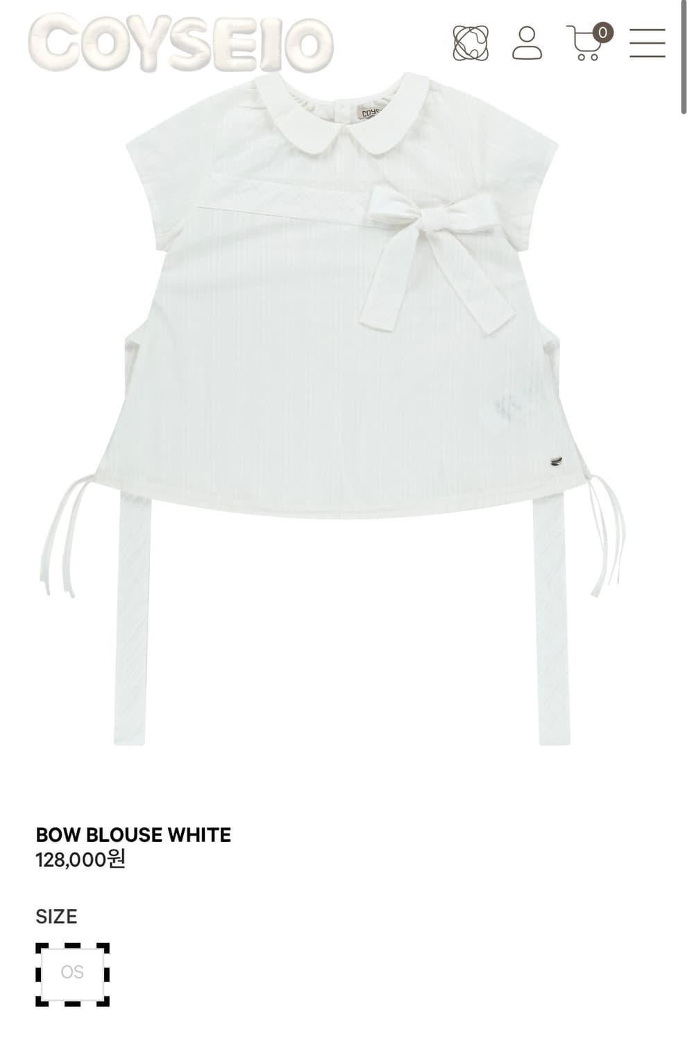 코이세이오 보우 블라우스 화이트 상품이미지1