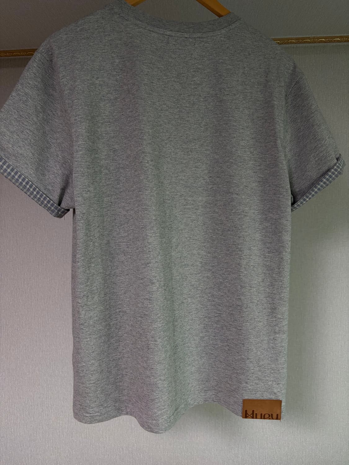 [01] huey 휴이 체크 롤업 티 그레이 상품이미지2