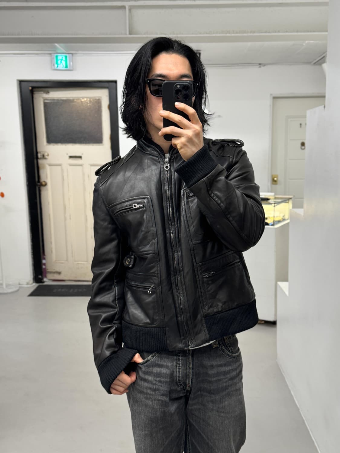 페레가모 레더 자켓 상품이미지2