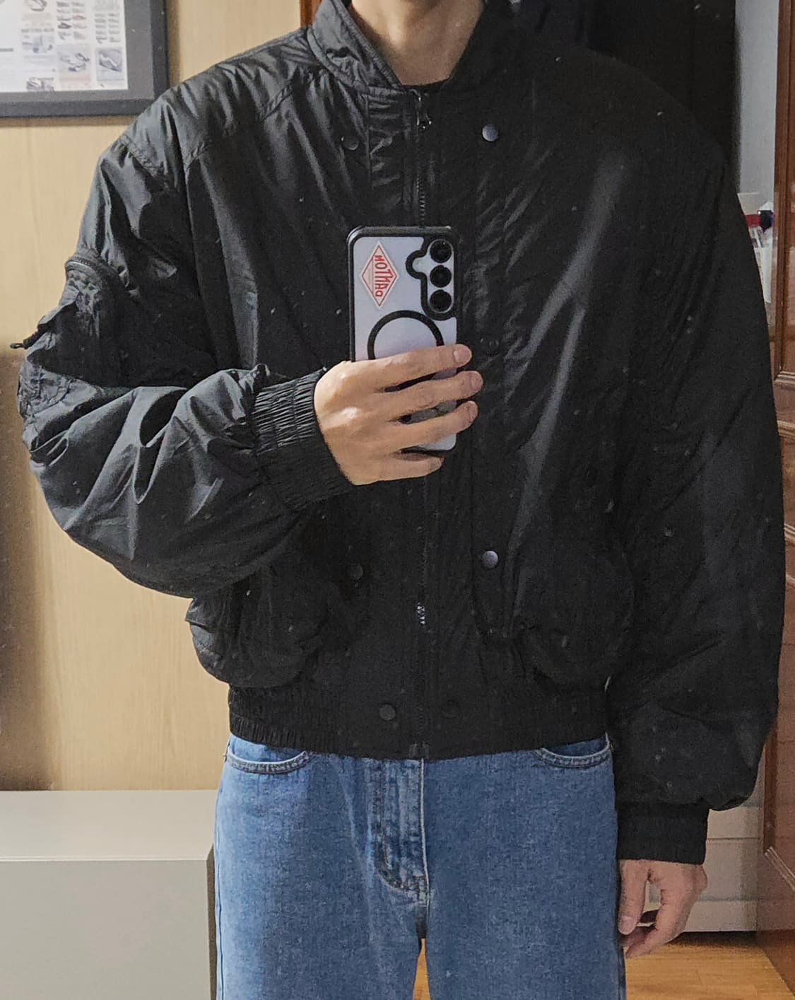 (착샷) 유먼트 나일론 크롭 ma1 자켓 마원 상품이미지10