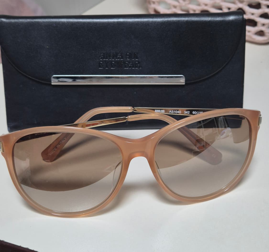 안나수이 비즈 로고 선글라스 핑크 베이지
 상품이미지2