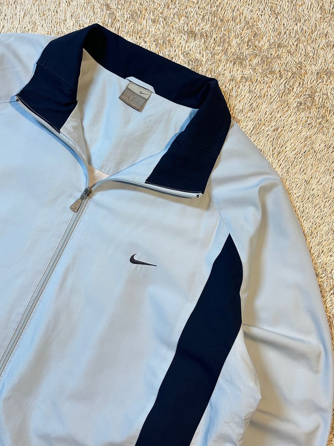 00's 나이키 올드스쿨 스우시 배색 바람막이 자켓 스카이블루 상품이미지2