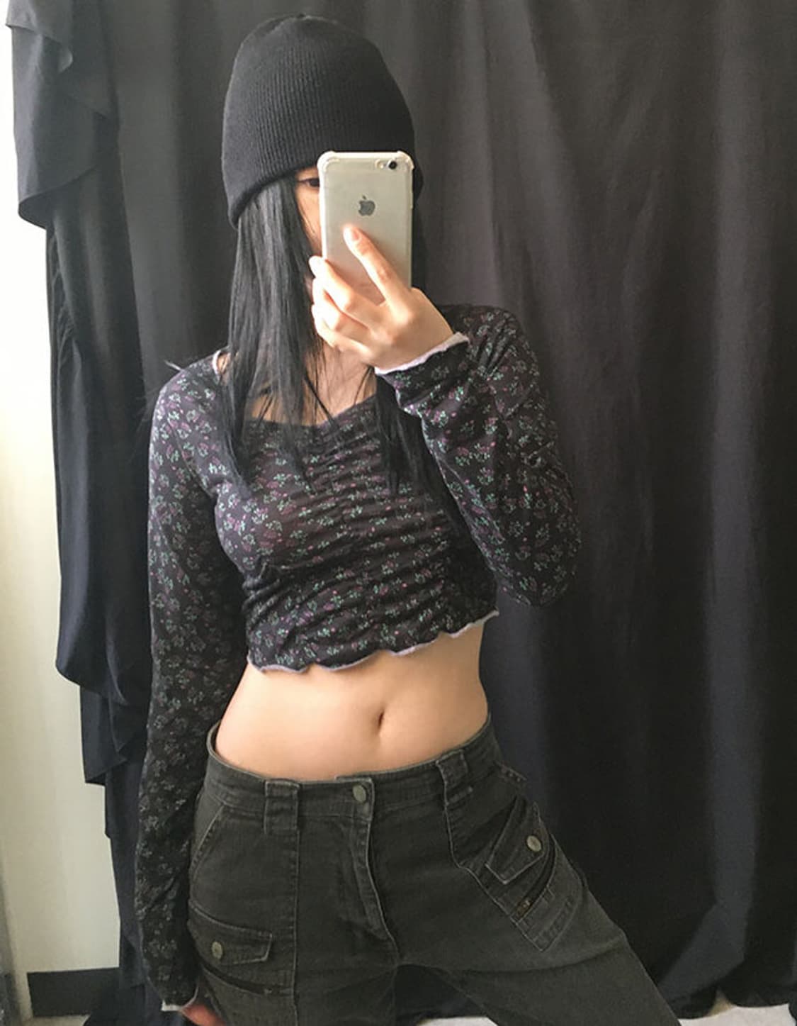 floral crop top 상품이미지4