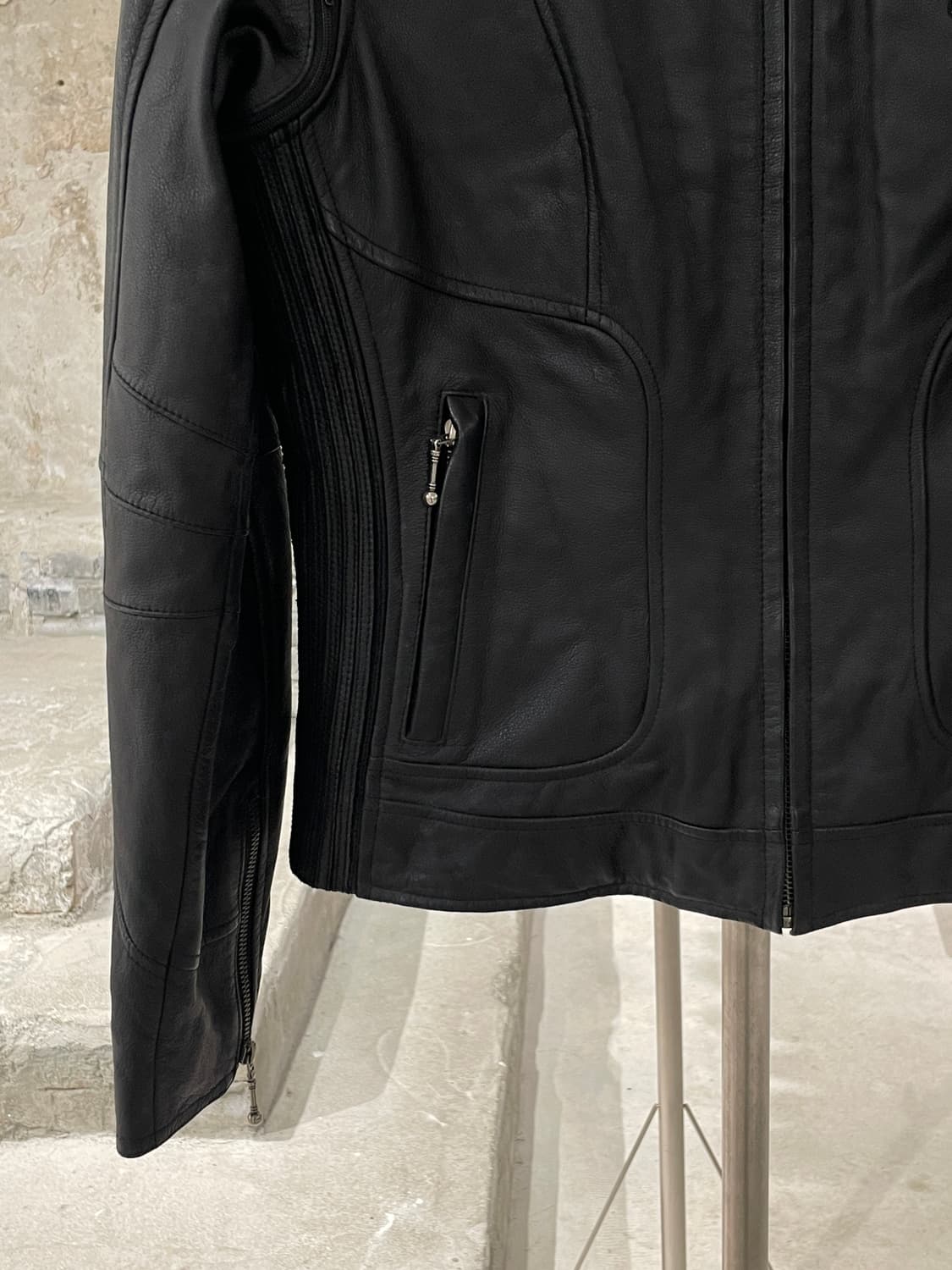 할리 데이비슨 우먼 블랙 레더 라이더 자켓 상품이미지5