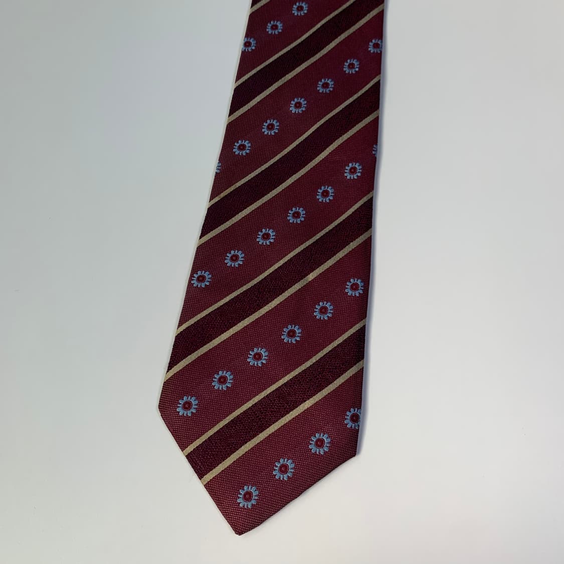 니나리치 명품넥타이 플라워 스트라이프디자인 A+ 최상급 9.3cm 상품이미지9