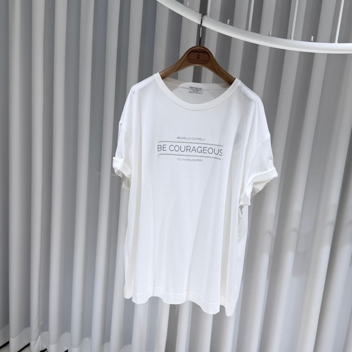 (A+/XXL) / 브루넬로쿠치넬리 프린팅 코튼 화이트 반팔 티셔츠 상품이미지2