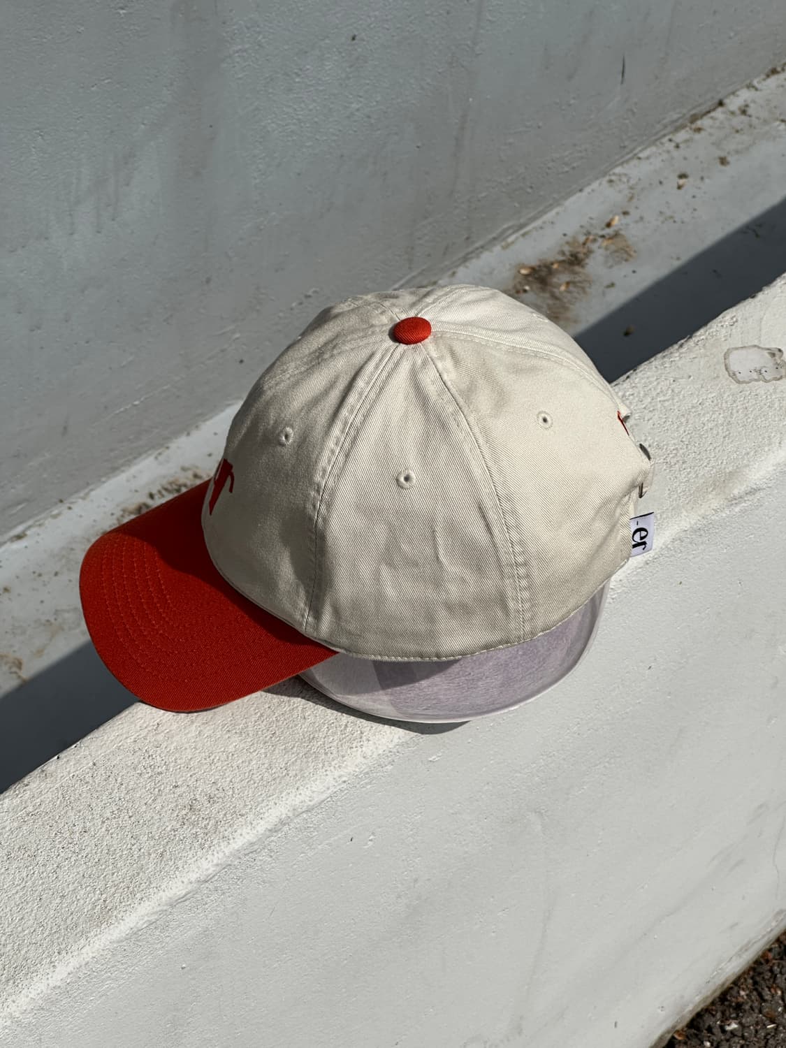 [F] ER 아이보리 오렌지 빈티지 볼캡 모자 상품이미지3