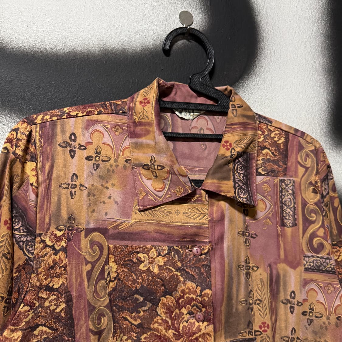 VTG 빈티지 에스닉 풀 패턴 폴리 블라우스 자켓 상품이미지3