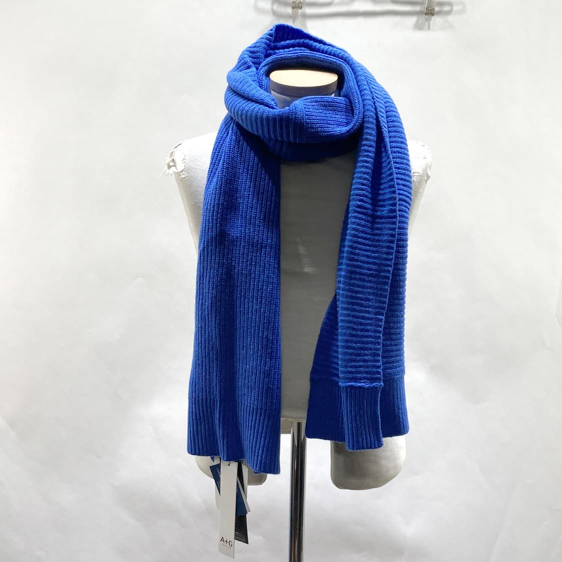 A+G 택새상품 울 캐시미어 머플러 블루 상품이미지2