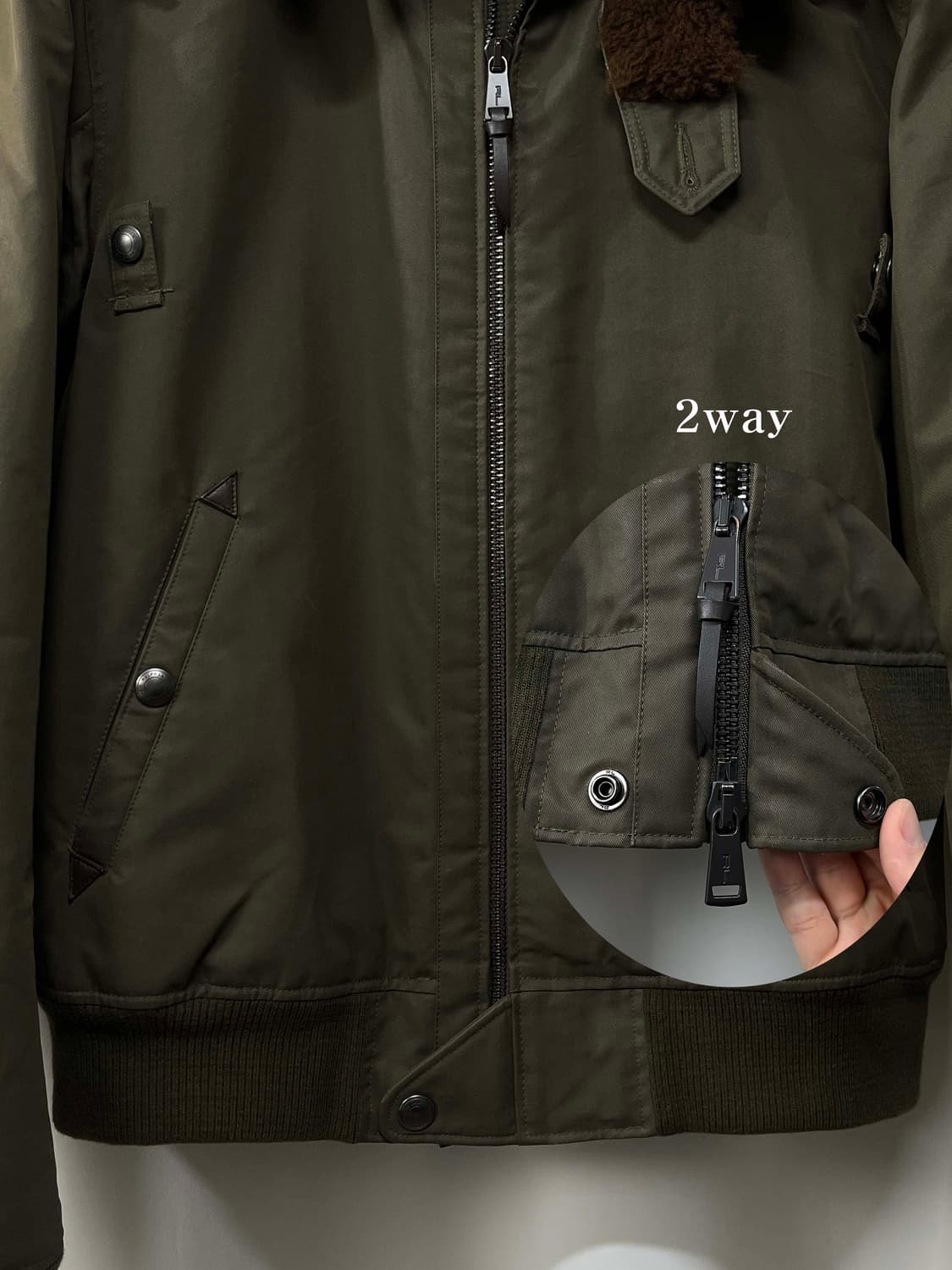 폴로 랄프로렌 b-15 램스킨 시어링 왁스드 다운 플라이트 봄버자켓 상품이미지7