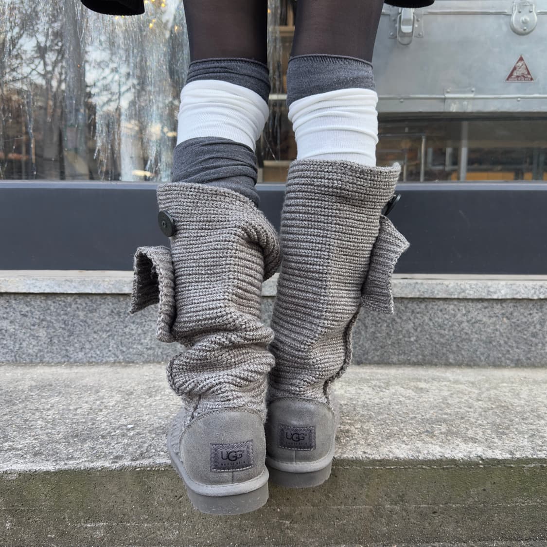 2000s Y2K 니트 카디 어그 부츠 상품이미지6