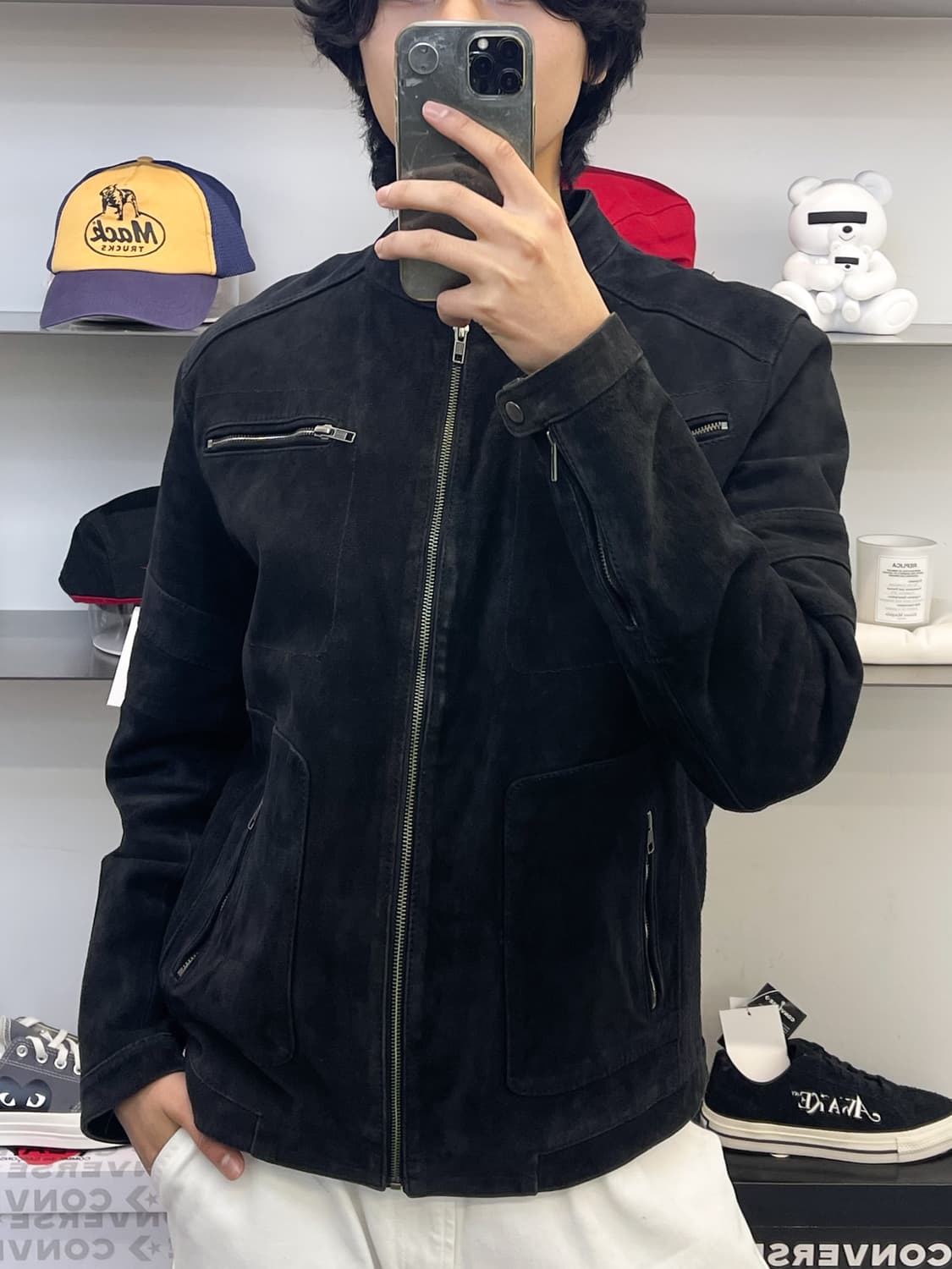 캘빈 클라인 스웨이드 레더 바이커 집업 자켓 상품이미지2