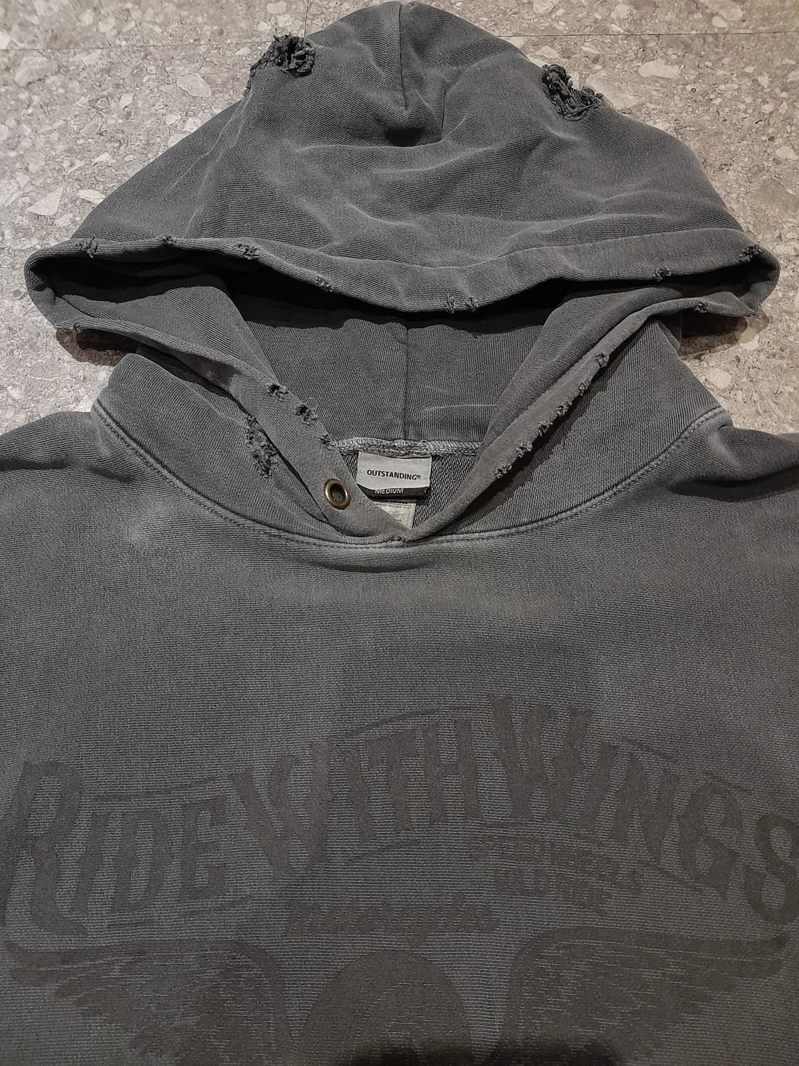 💥아웃스탠딩 피그먼트다잉 데미지 후드 (M)
 상품이미지7