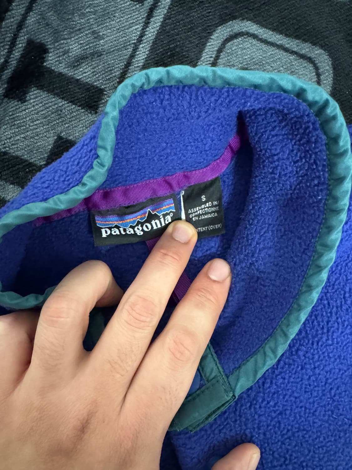 파타고니아 신칠라 스냅 티 풀 오버 블루 라이트 그린 메이드 인 자메이카 상품이미지4