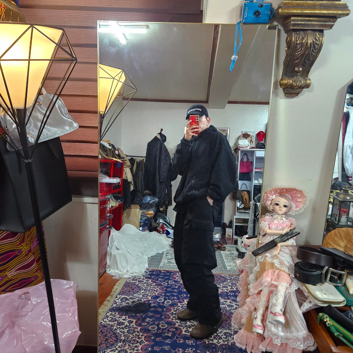 플레르(Fleur) 와이드 핀턱 카고 패딩팬츠 Free(공용) 상품이미지2