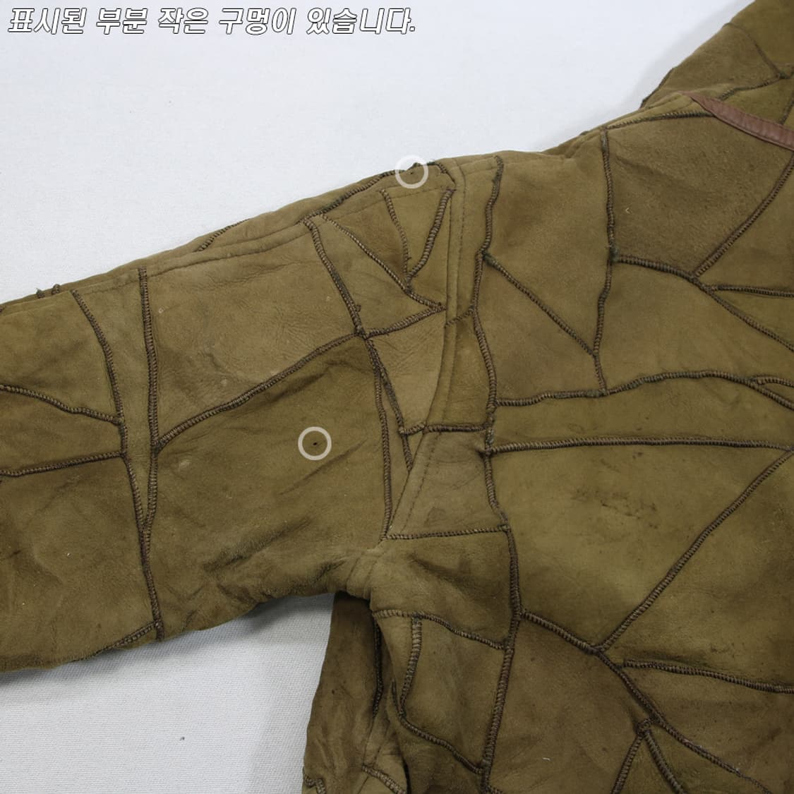 UNBAN HILLS 양가죽 패치워크 후드 자켓 (여성용 M~L) 상품이미지9