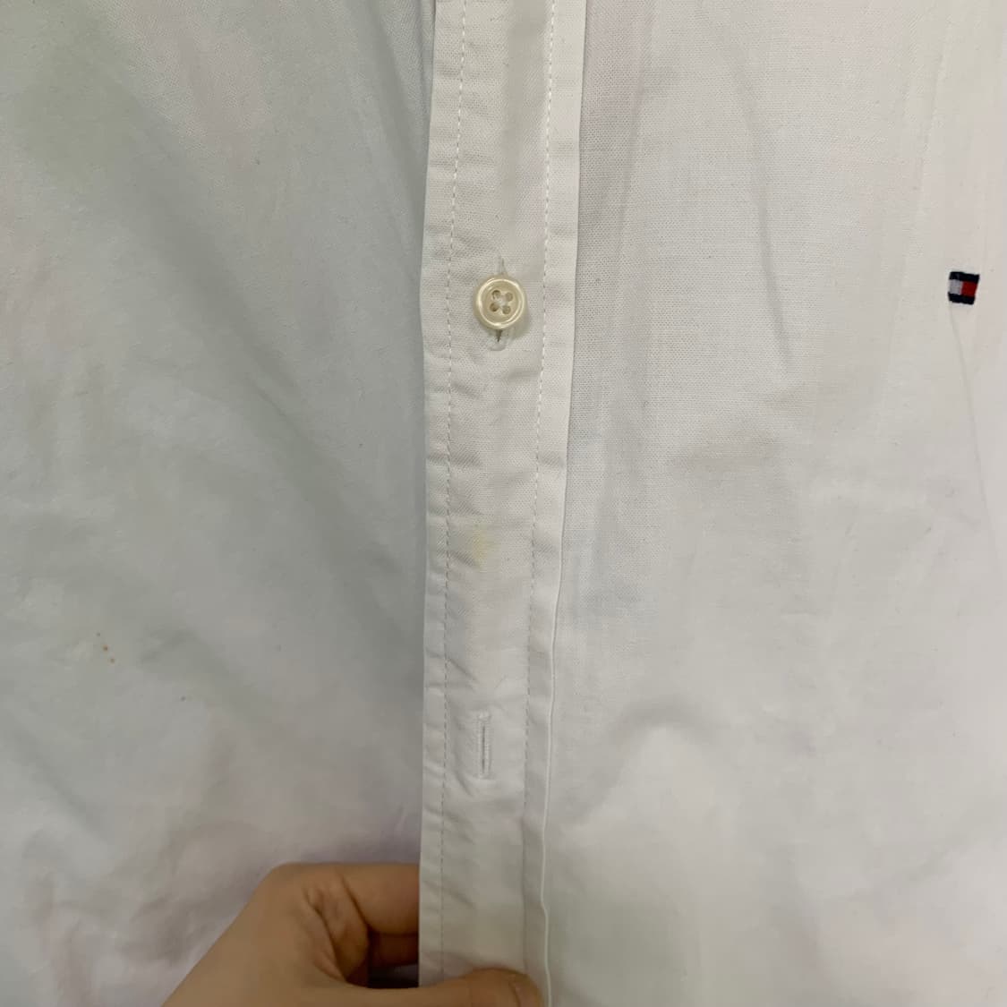 타미힐피거 빈티지 스탠다드 반팔 셔츠 화이트 남성 XL 상품이미지4