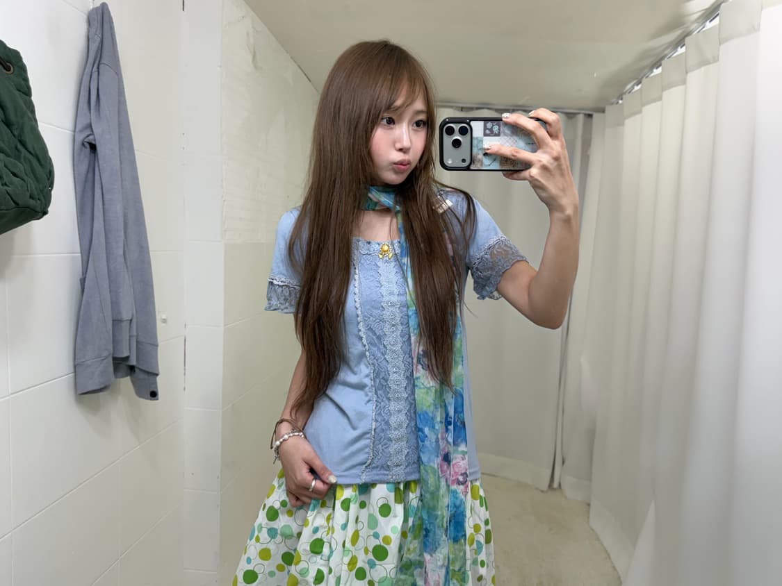 엑시즈팜 블루 연두 하구미 니혼진 도트 컬러 코디세트 상품이미지3