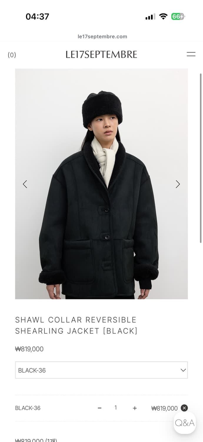 SHAWL COLLAR REVERSIBLE SHEARLING JACKET 상품이미지2