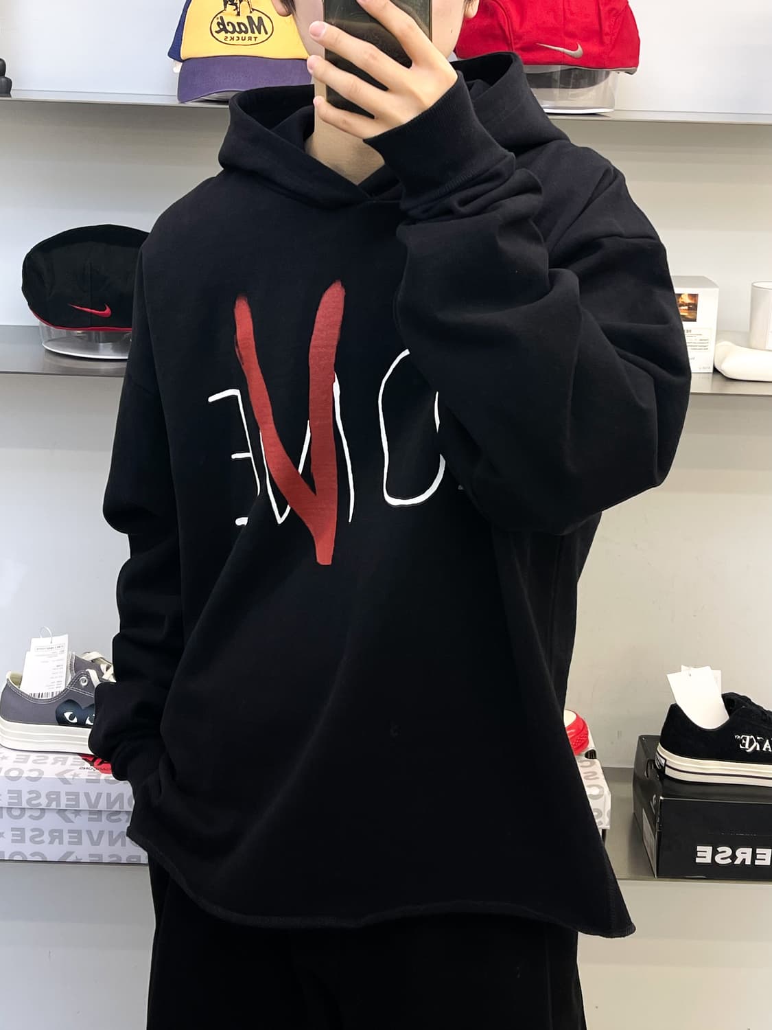 브이론 Lobe Big V 로고 후디 상품이미지2