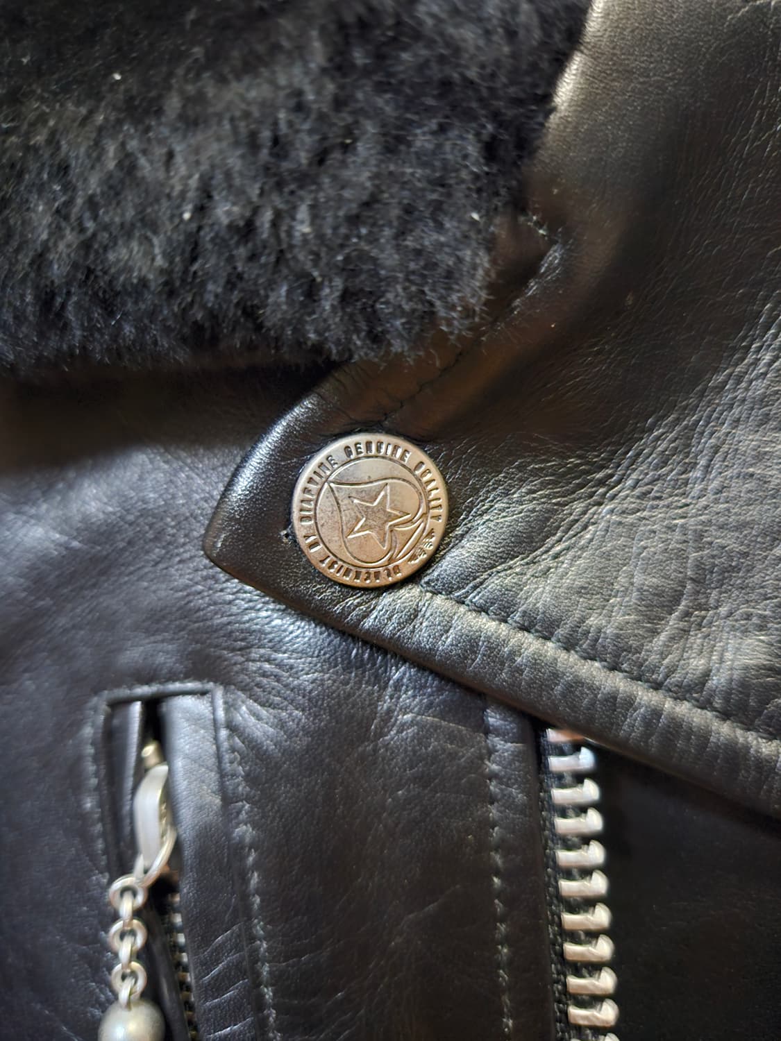 95 M) 디아프바인 라이트닝 Type1 무스탕 가죽자켓 상품이미지5