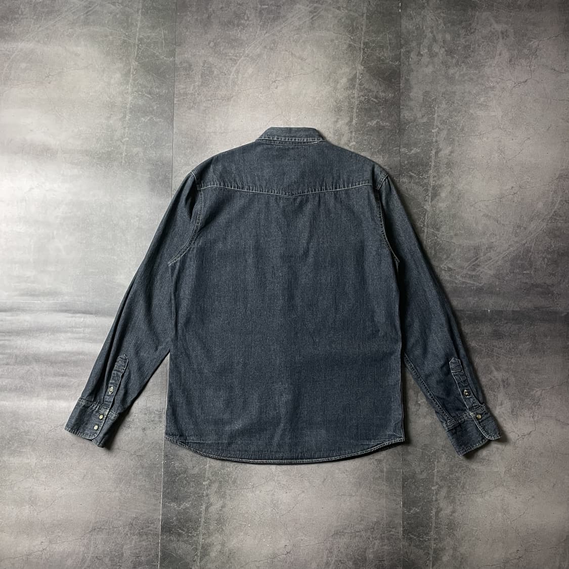 UNKNOWN 빈티지 인디고 스냅버튼 데님 코튼 셔츠 A00518 상품이미지6