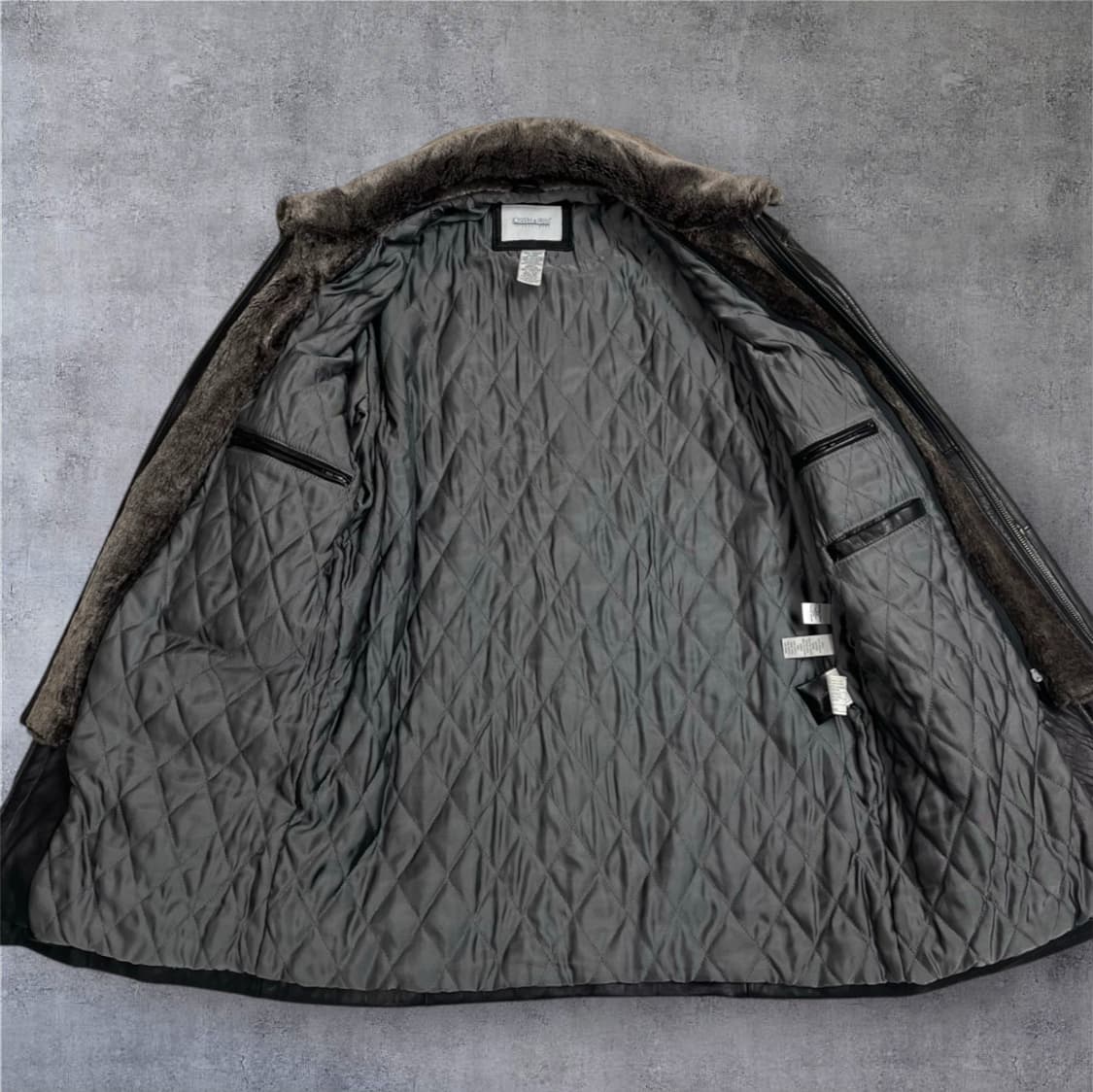 조셉앤페이스 Joseph & Feiss 블랙 천연가죽 퍼카라 하프코트 M 상품이미지6