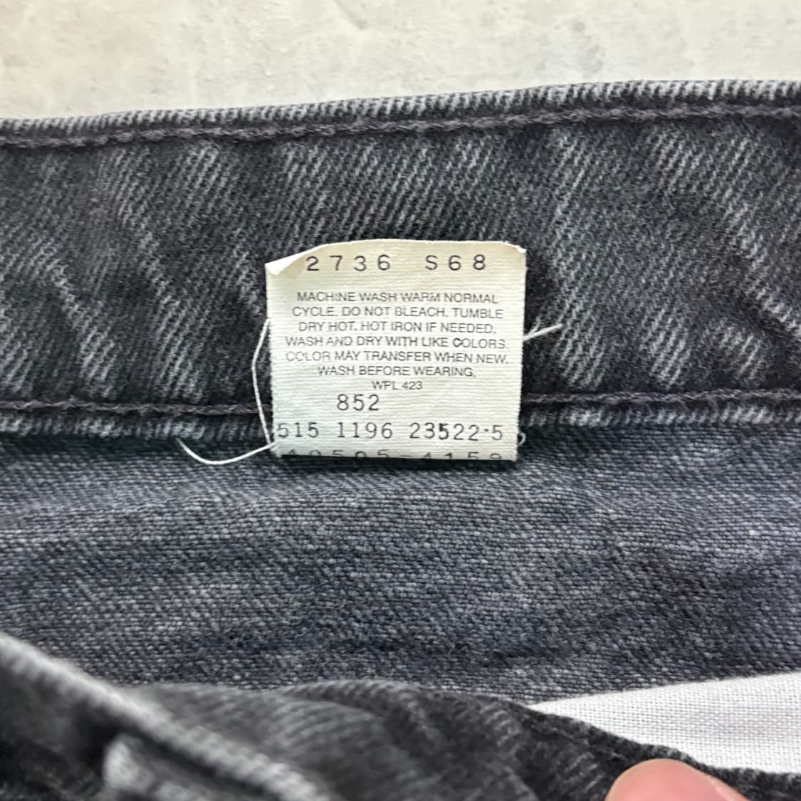 [36/34] 90s USA🇺🇸 리바이스 505 오렌지 탭 블랙 흑청 상품이미지4