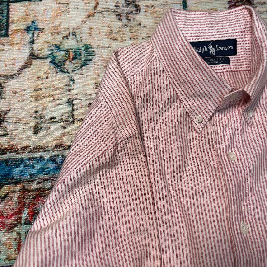 [XL] 폴로 랄프로렌 스몰포니 핑크 스트라이프 셔츠 상품이미지6
