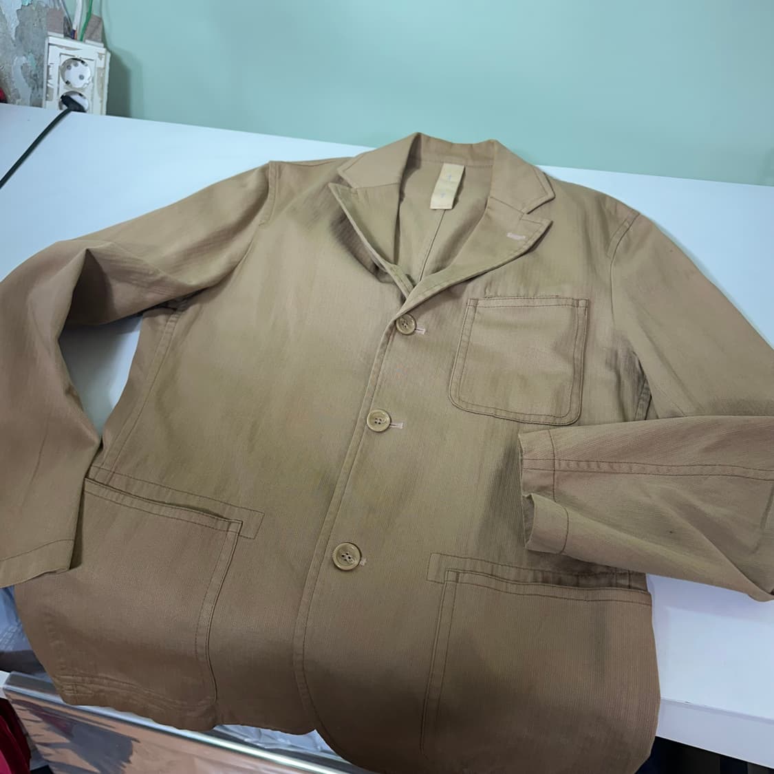 3 M 타케오키쿠치 일본판 베이지 코튼 클래식 블레이져 상품이미지4