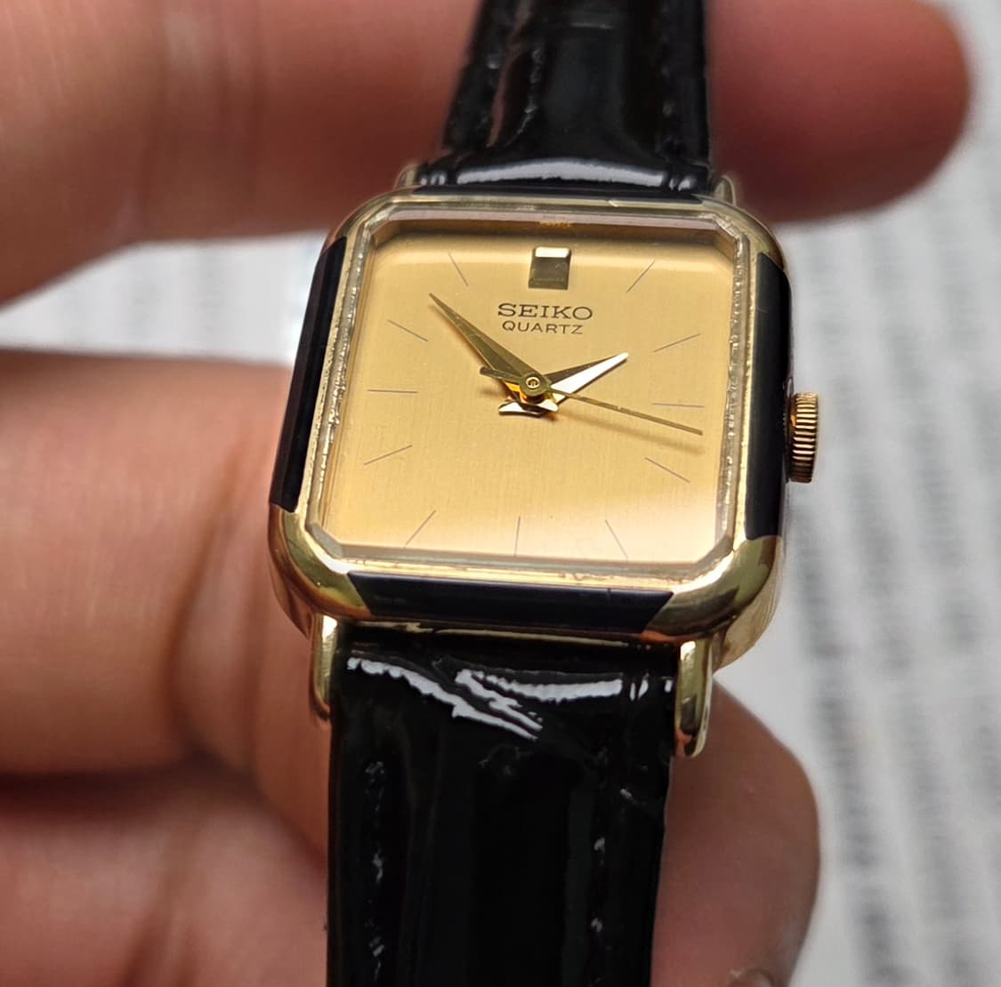 레어] 빈티지 세이코 미니탱크 샴골판 칼침핸즈 슬림쿼츠 여성용  상품이미지10