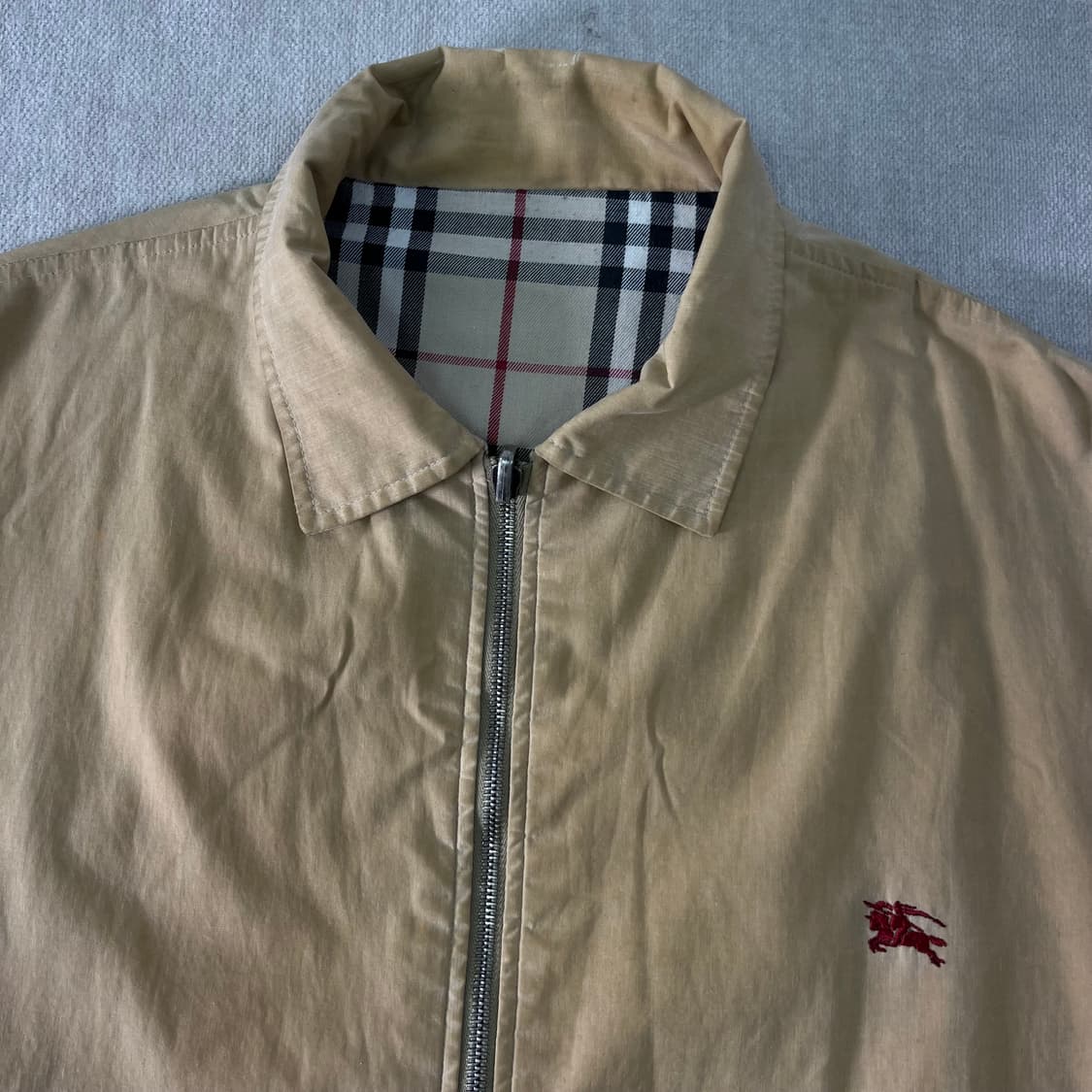 100 버버리 기마로고 리버시블 노바체크 왁스 자켓 상품이미지3