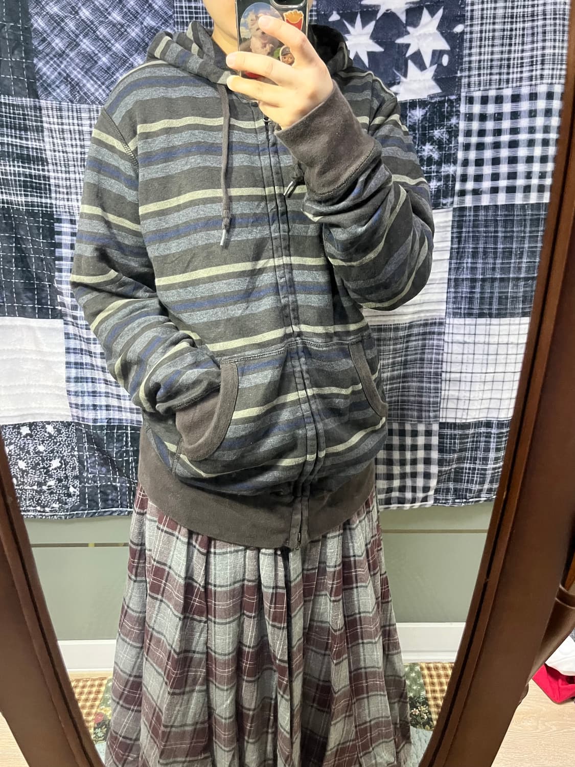 올드 유니클로 스트라이프 후드집업 상품이미지1