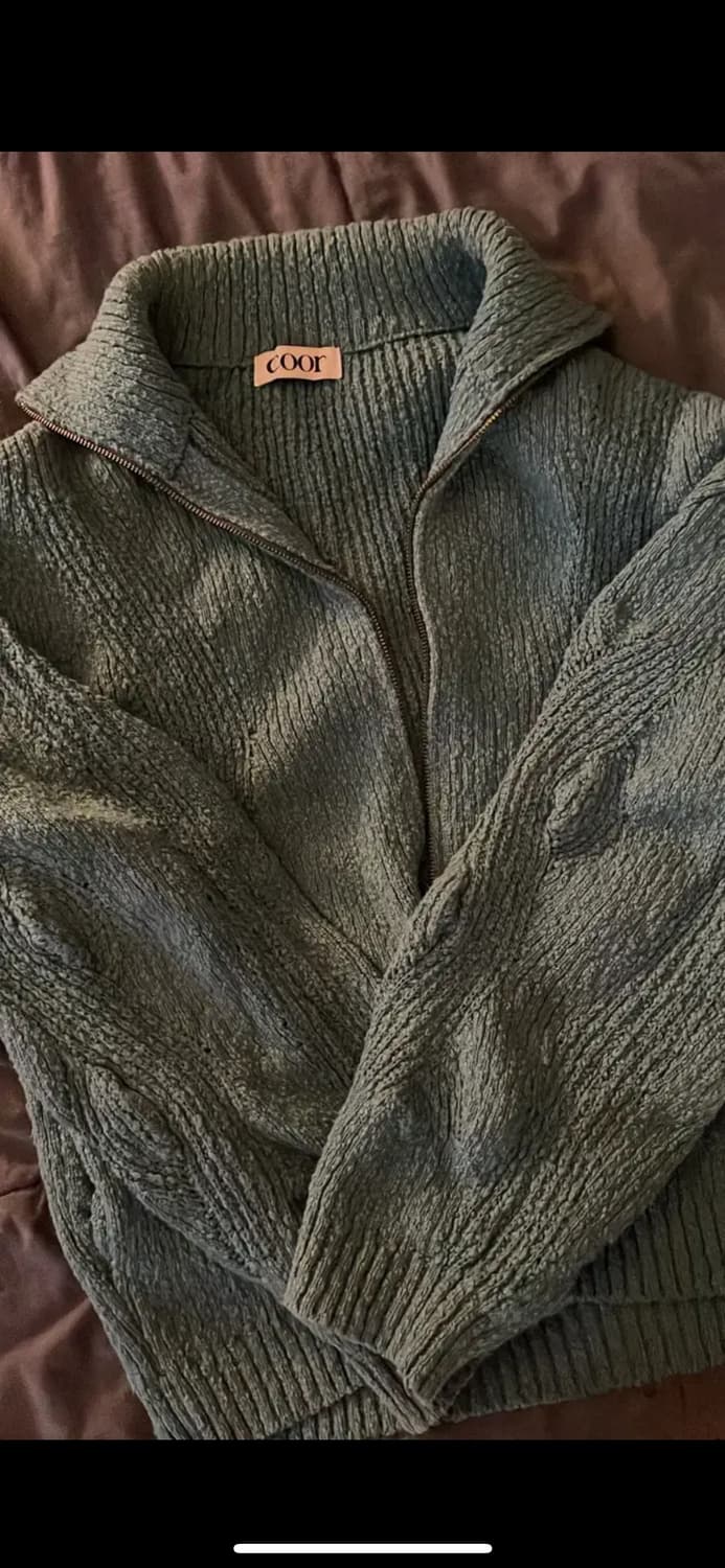 쿠어 하이넥 루프 니트 집업 L 상품이미지2