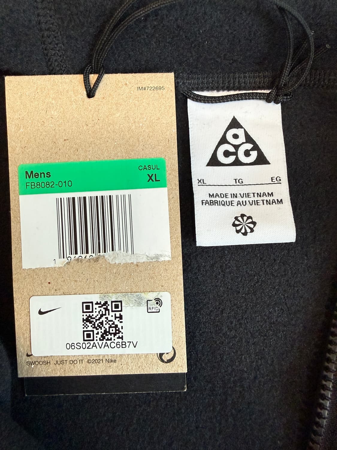 [XL] 나이키 acg 울프 트리 폴라텍 플리스 후드 집업 블랙 상품이미지2