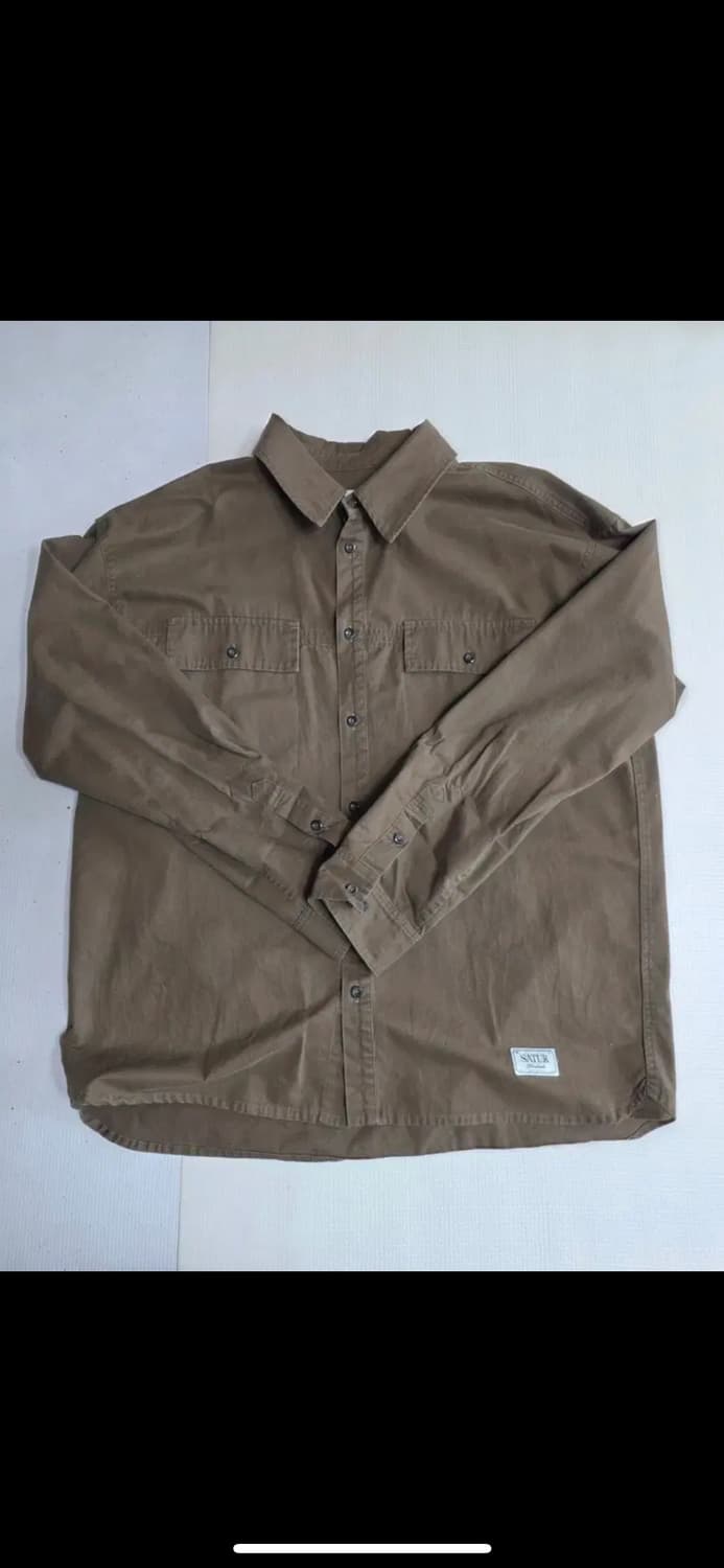 세터 콘트라스트 스티치 다이드 코튼 셔츠L 상품이미지3