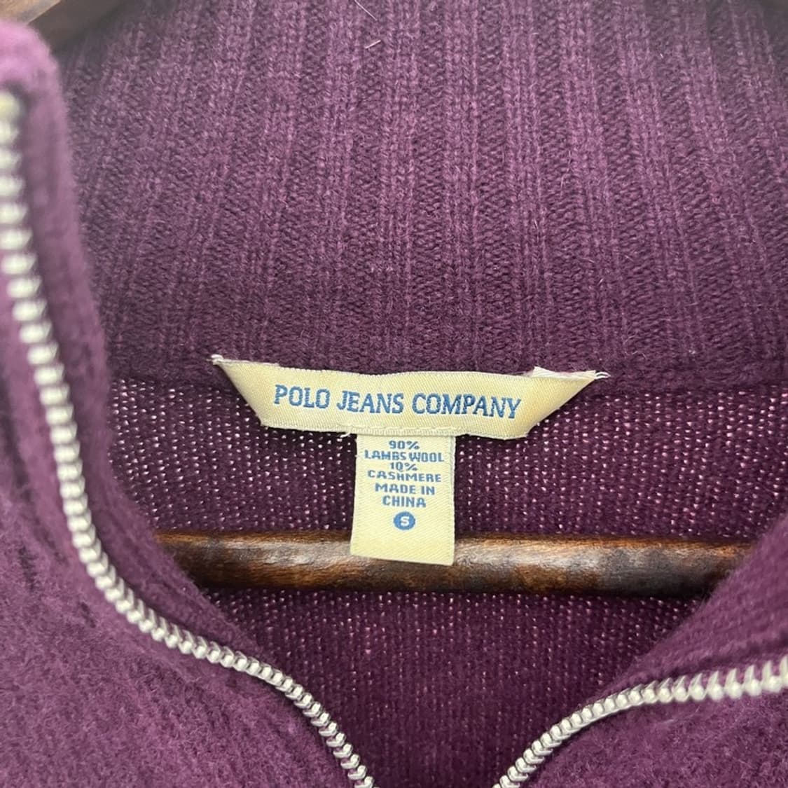 폴로 랄프로렌 빈티지 90s 딥퍼플 포도맛 슬림핏 가디건 S C10592 상품이미지5