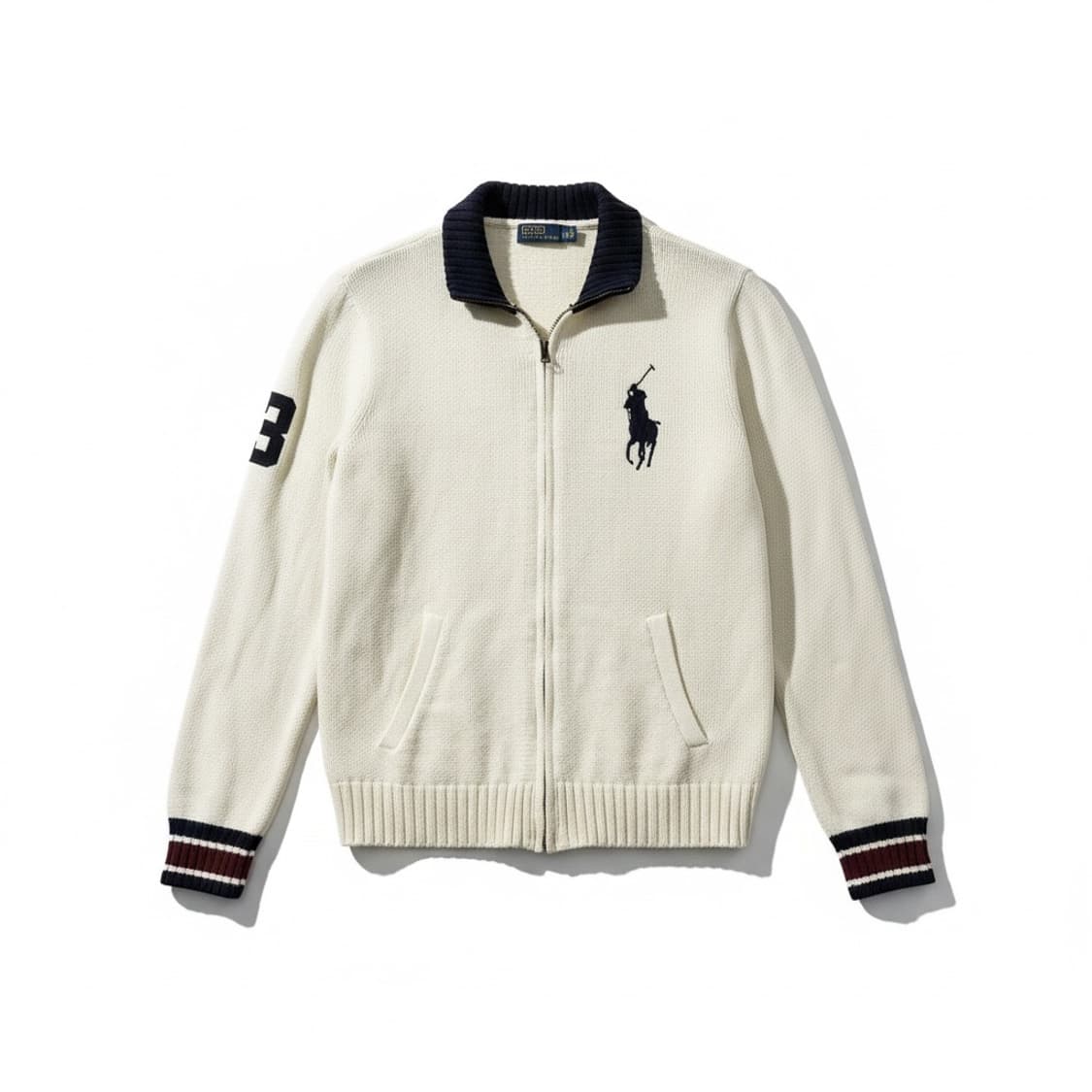 폴로 랄프로렌 아이보리 니트 집업 가디건 상품이미지1