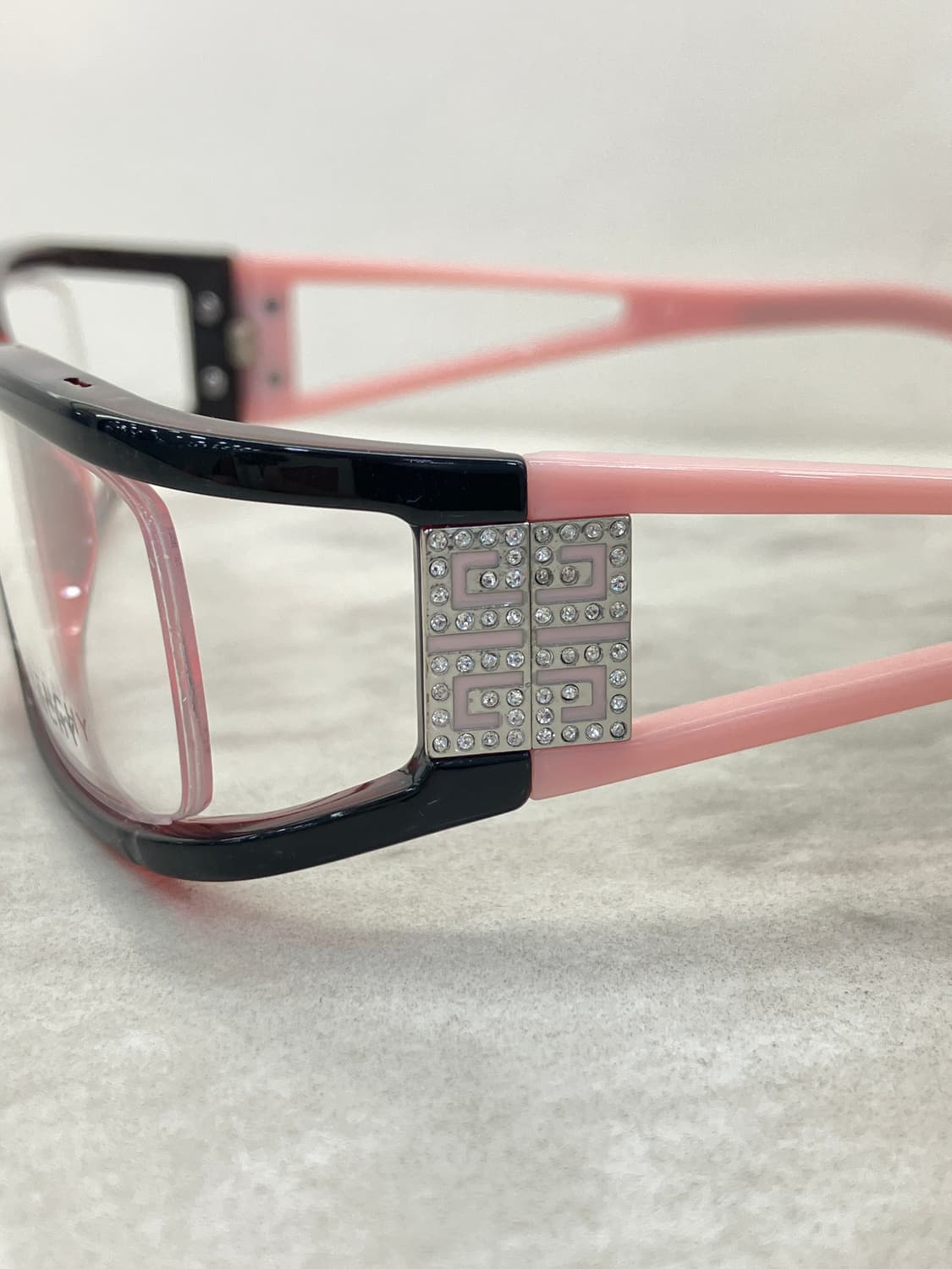 B42 지방시 GIVENCHY 레드핑크 스퀘어 큐빅 뿔테 안경 상품이미지7