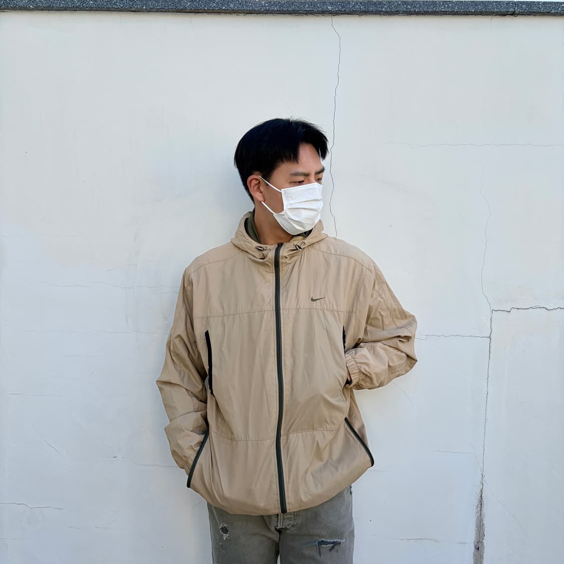XL)00s 나이키 고프코어 미니 스우시 후드 바람막이 자켓 상품이미지1