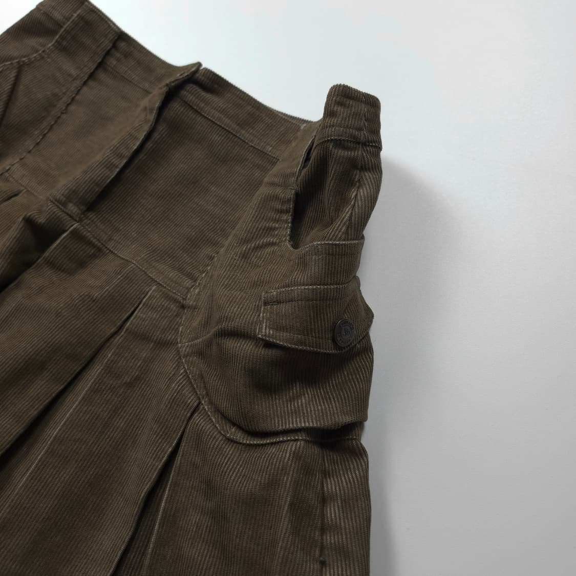 Y2K 빈티지 코듀로이 미니 스커트 브라운 (L)  상품이미지3