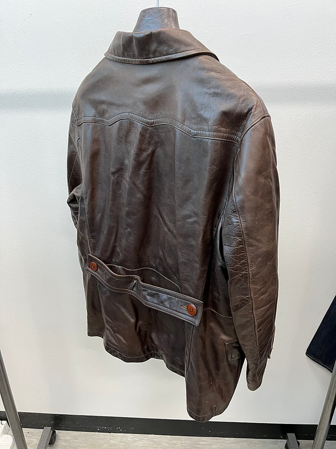 105) 알마니 90s 홀스레더 더블자켓  상품이미지5