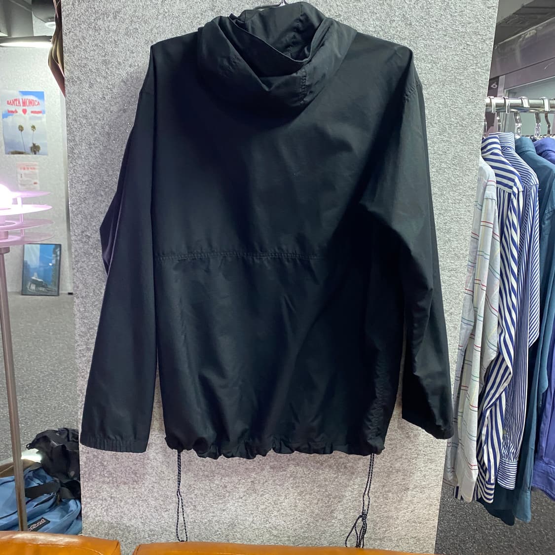 노스페이스 스트링 블랙 경량 후디드 바람막이 B4674 상품이미지4