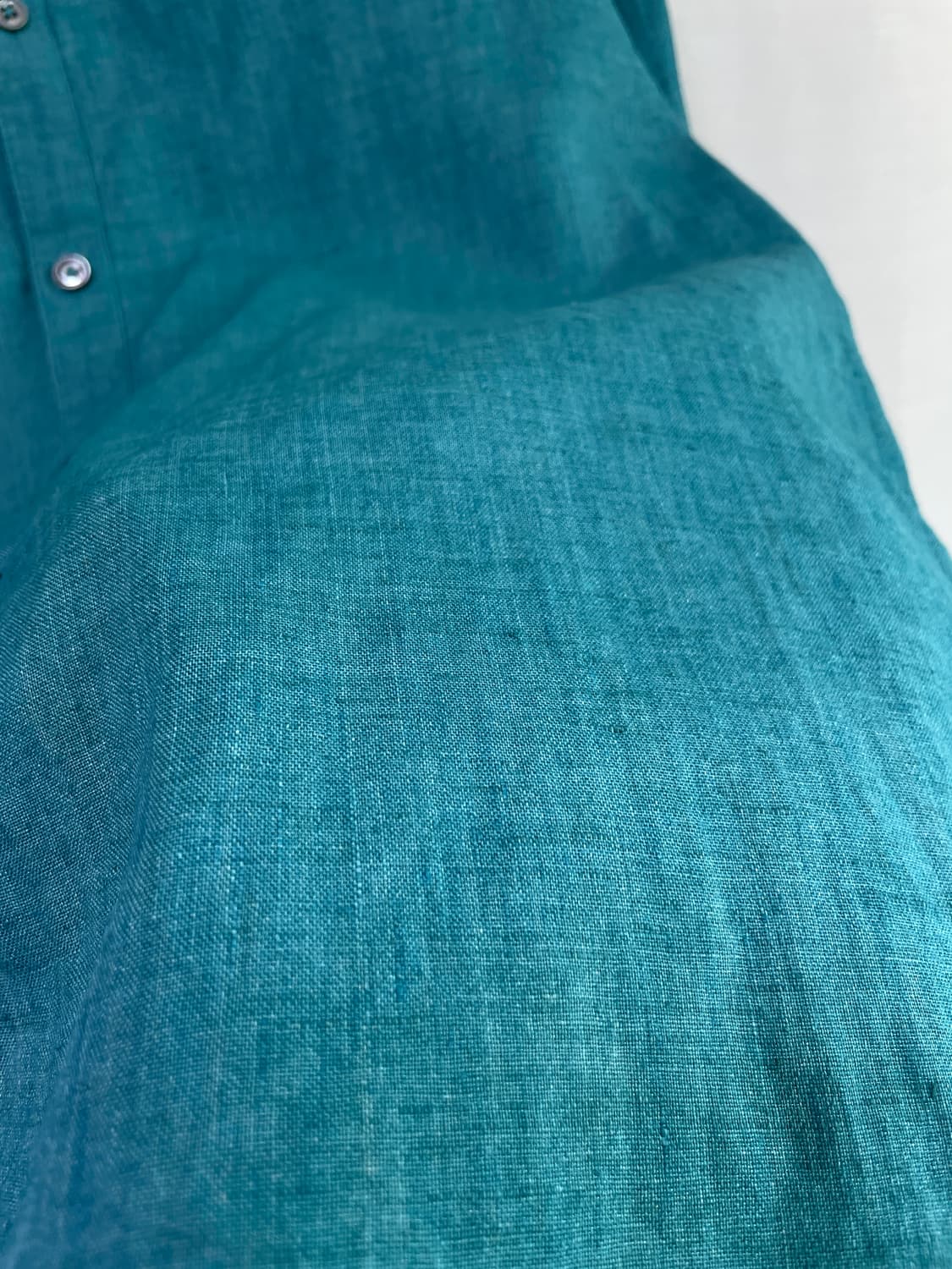 한섬 타임옴므 TIME 논카라 브이넥 린넨 셔츠 100 _ 청록 상품이미지9