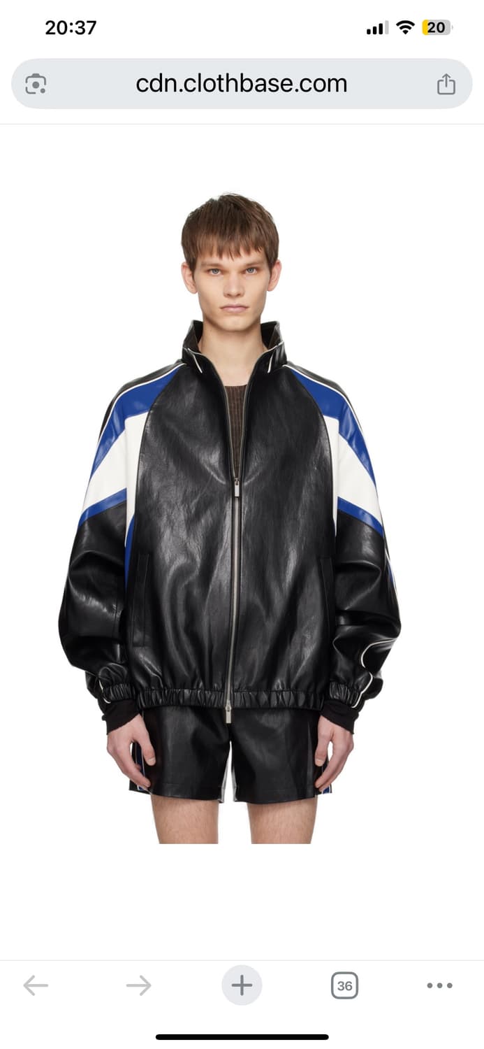 시스템옴므 가죽자켓 레더 컬러 라인 바이커 점퍼 (시옴) 상품이미지1